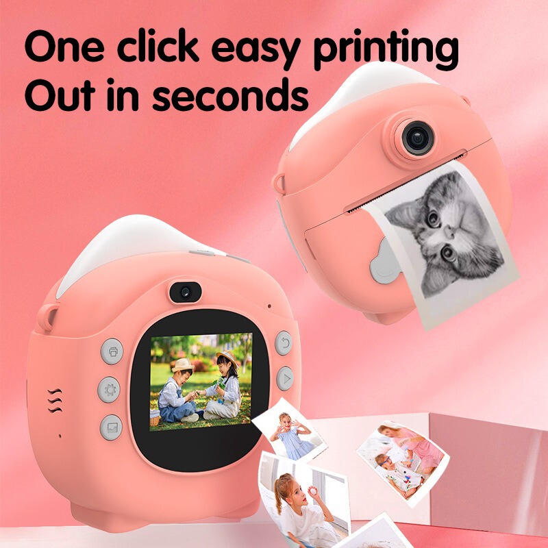 New Private Model Children's Polaroid High-Definition Printing Camera Front and Rear Dual Camera Mini Video Recorder Toy Factory Direct Sale
