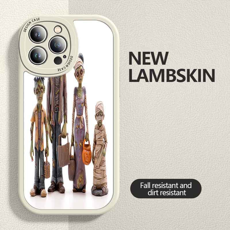 Halloween Party Gift Giving Cute Ghost Mummy Family Popular Pattern Suitable for Apple Lambskin Phone Case