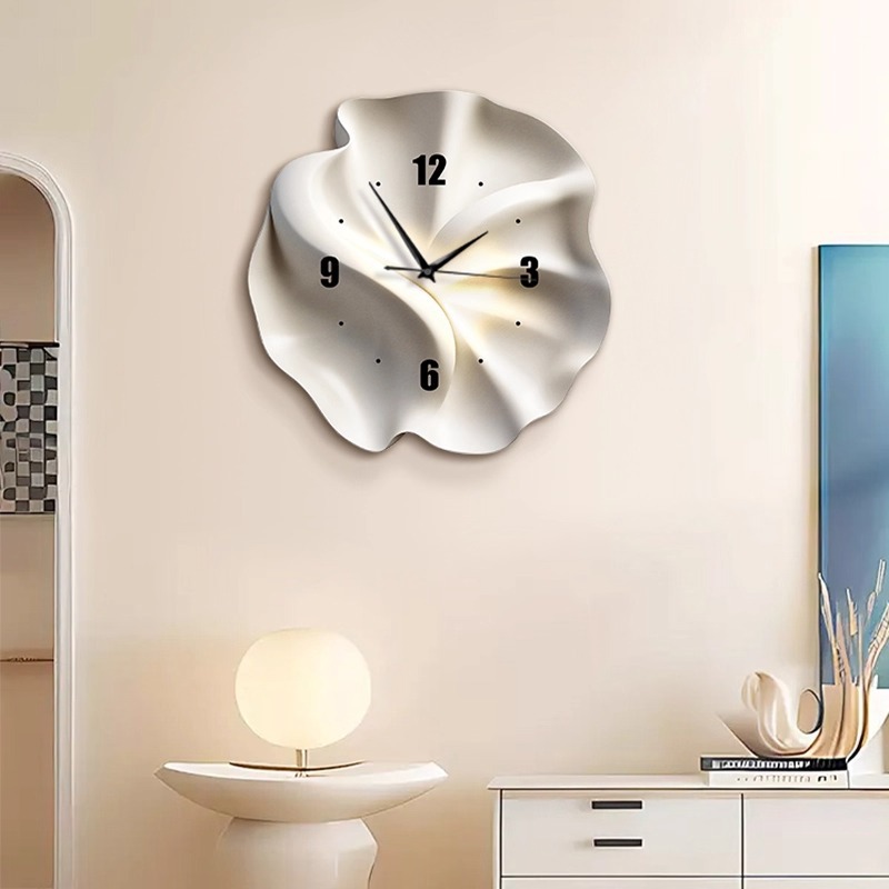 现代简约客厅钟表挂墙抽象高级感电视背景墙上挂钟2025新款钟表画