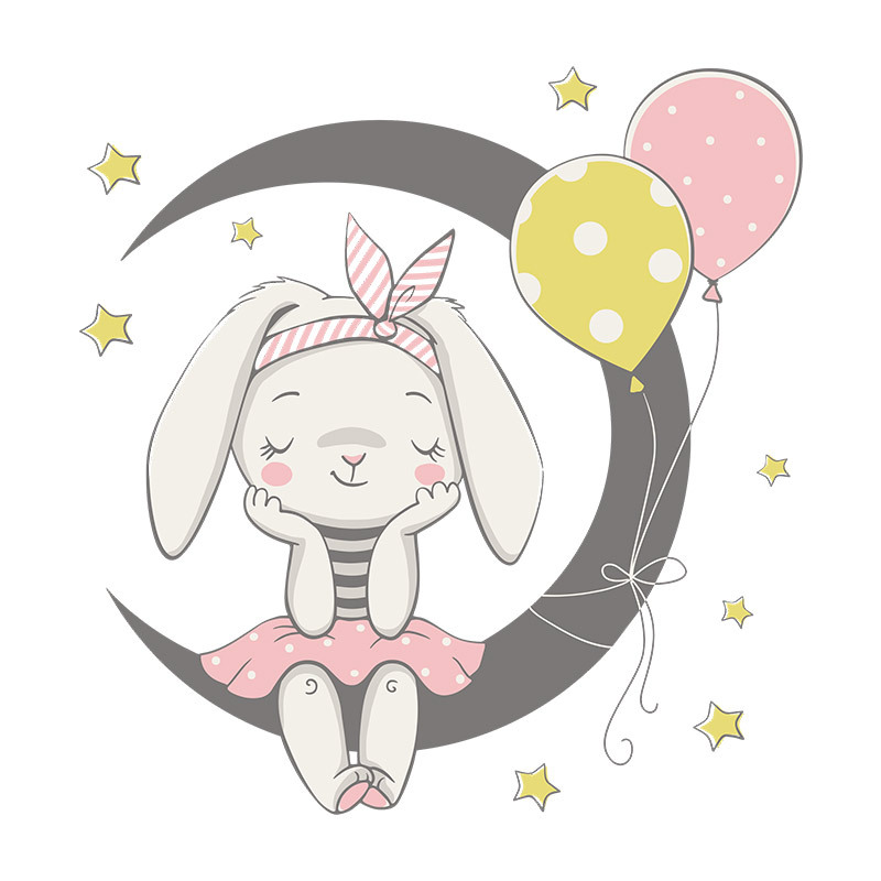 Nouveaux Stickers Muraux Ballon Lapin Lune display picture 7