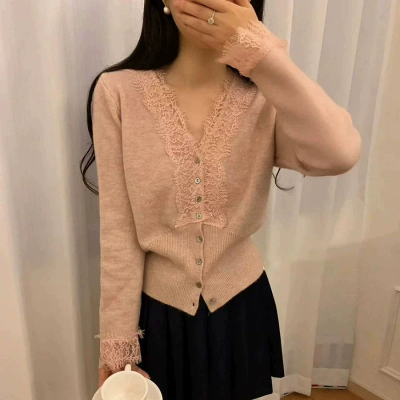 Вязаный базовый топ из кружева для отдыха, стиль высокого класса, стиль Chanel