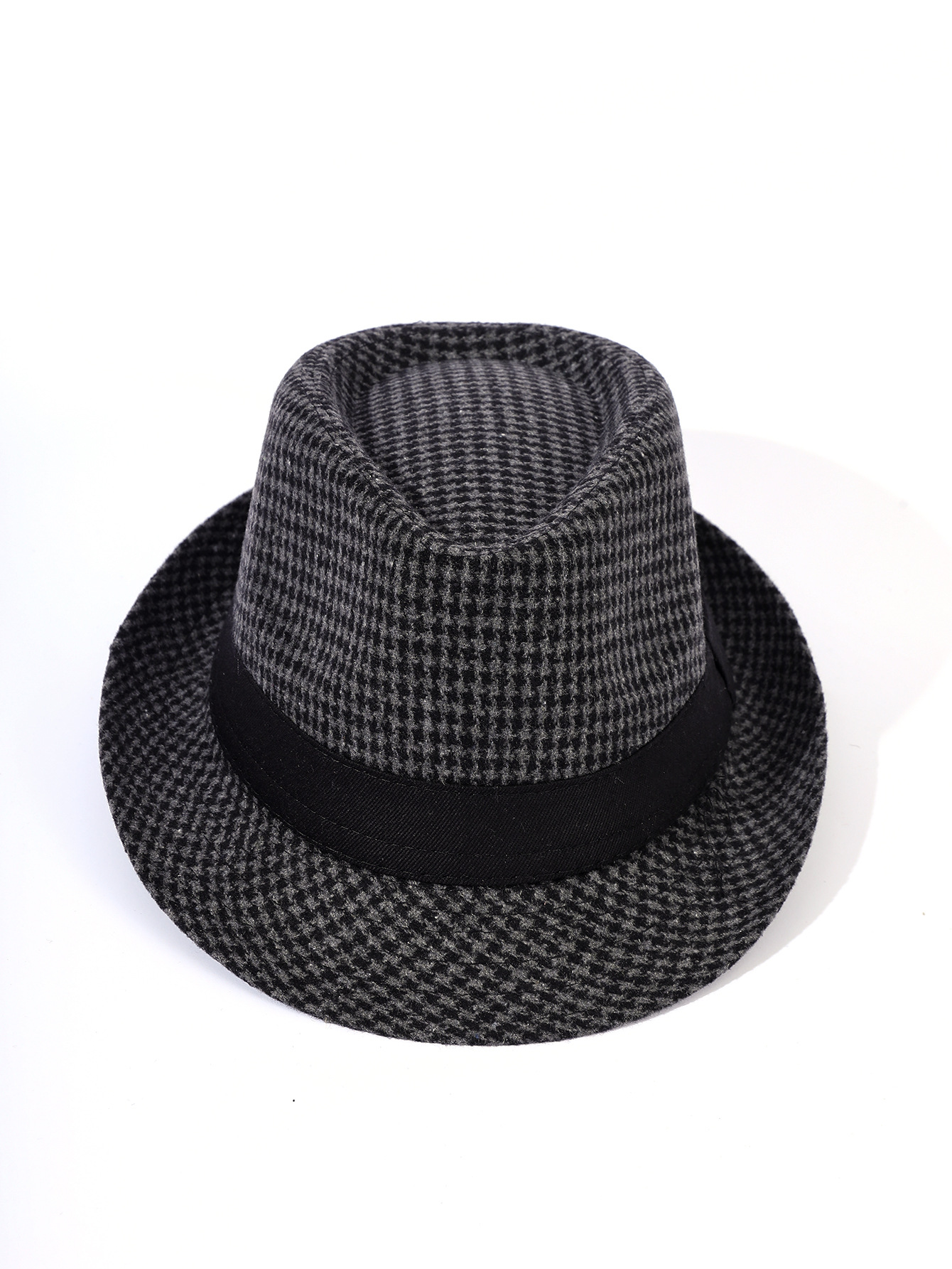 Cappello da uomo jazz a quadri alla moda britannica, in lana, autunno e inverno_voghion.com