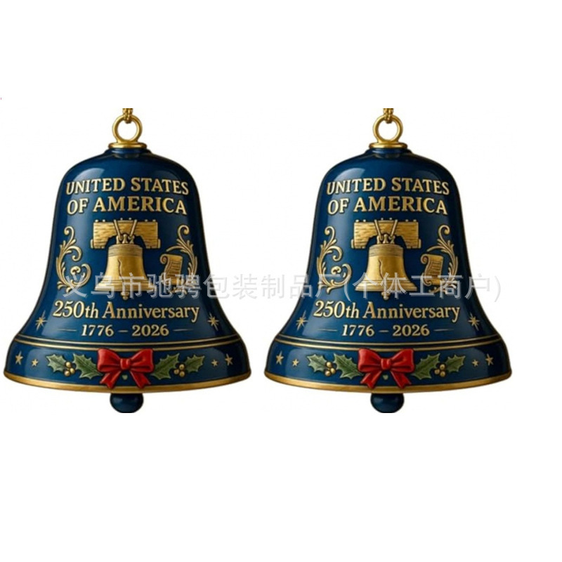 跨境亚马逊创意新U.S. 250th Anniversary Bell Ornament金属铃铛|undefined