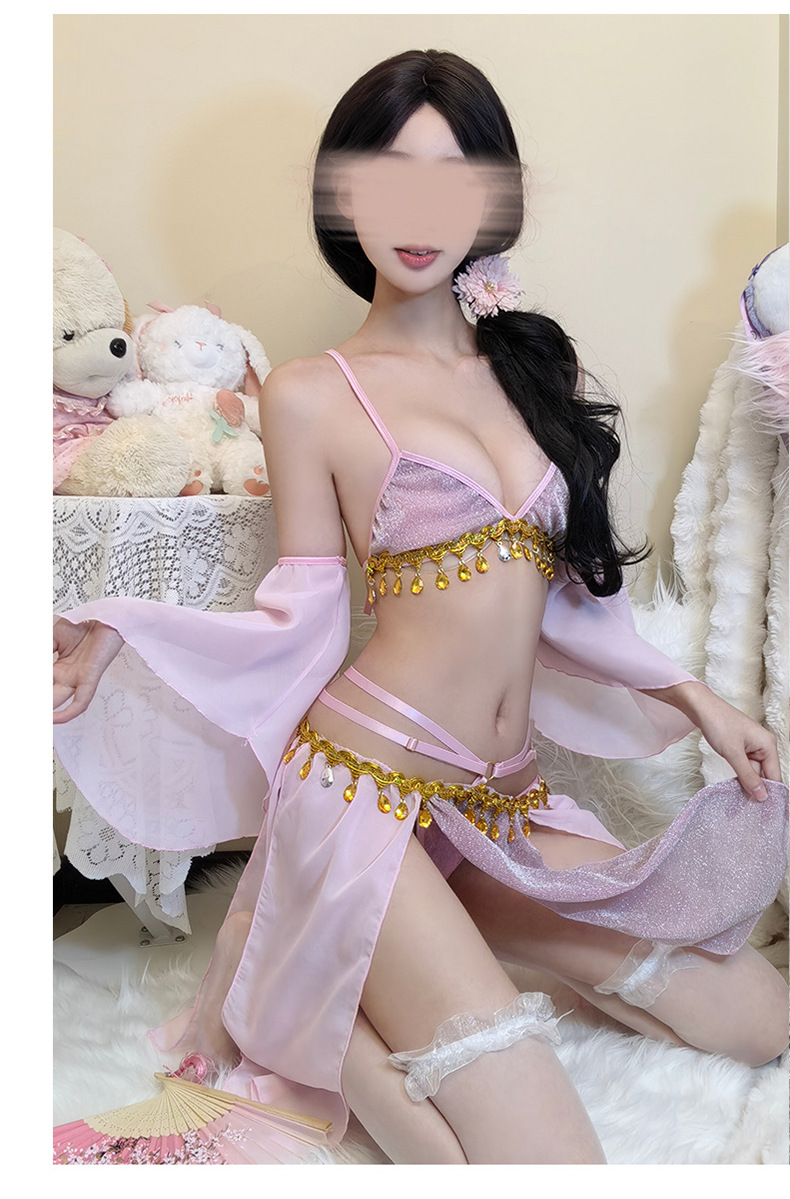 Alien Princess Hanfu-Style Lace Nightdress Set with Tube Top, Sleeves, Skirt and Panties — detail image 14