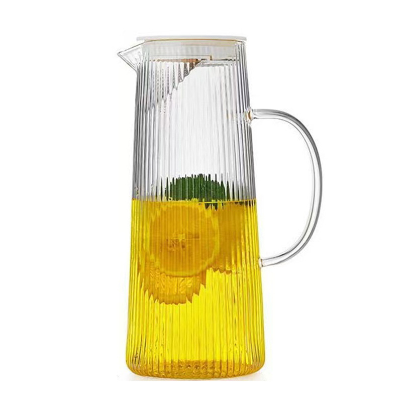 Fábrica al por mayor de alta borosilicona vidrio fría tetera de agua fría moderna simple doméstica de gran capacidad bebida fría tetera de agua fría