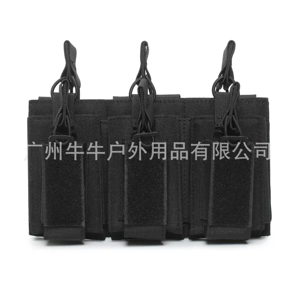 Outdoor Tactical Triple Magazine Pouch Accessory Pistol Magazine Bag Molle Vest Accessory Bag Large Capacity