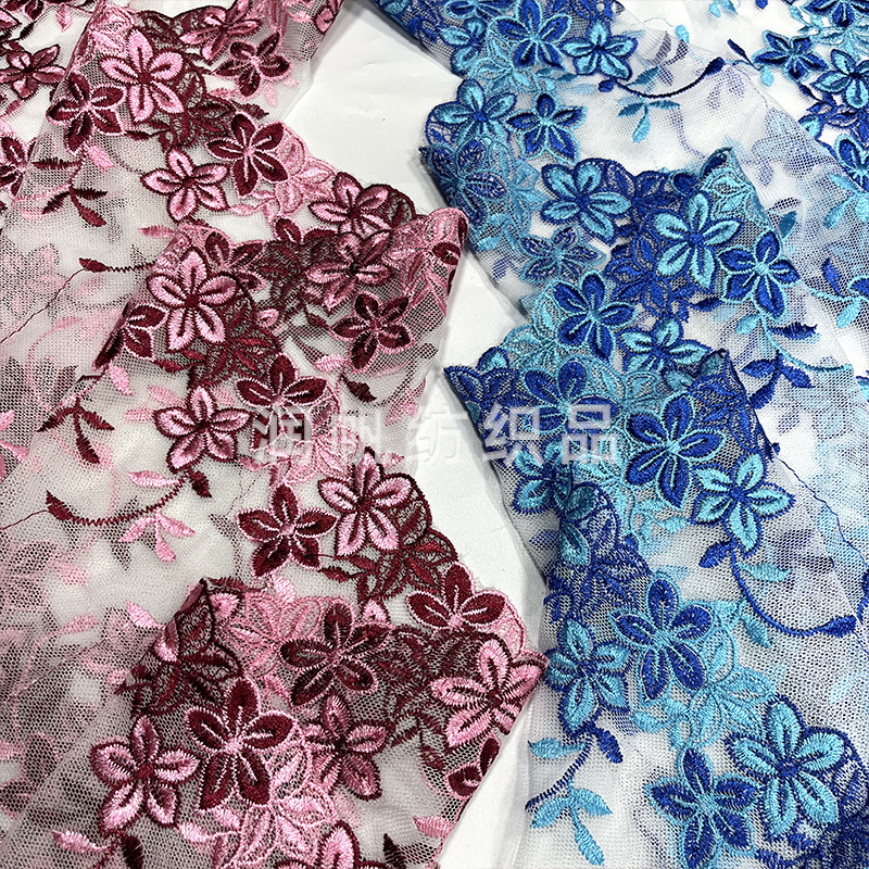 26cm malla bordado encaje hecho a mano ropa DIY accesorios de tela flores cheongsam encaje bordado encaje