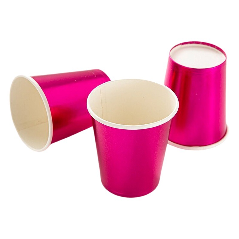 Disposable Paper Cup Printing Logo Hot Stamping Silver Gold 7 Ounces 9 Coffee Cup Water Cup Milk Tea Wholesale Milk Tea Cup