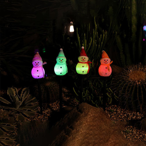 Amazon Christmas Snowman Solar Light Lawn Garden Light Outdoor Courtyard Landscape Decorative Light Colorful Light