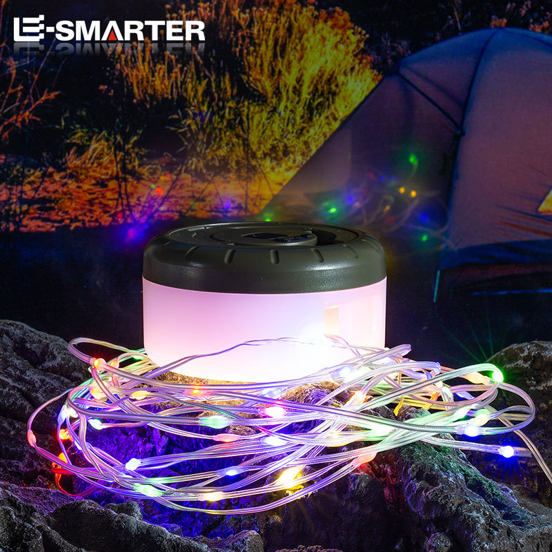Transfronterizos coloridos 20m atmósfera lámpara de cadena de luces de color carretera decoración de patio atmósfera lámpara recargable lámpara camping