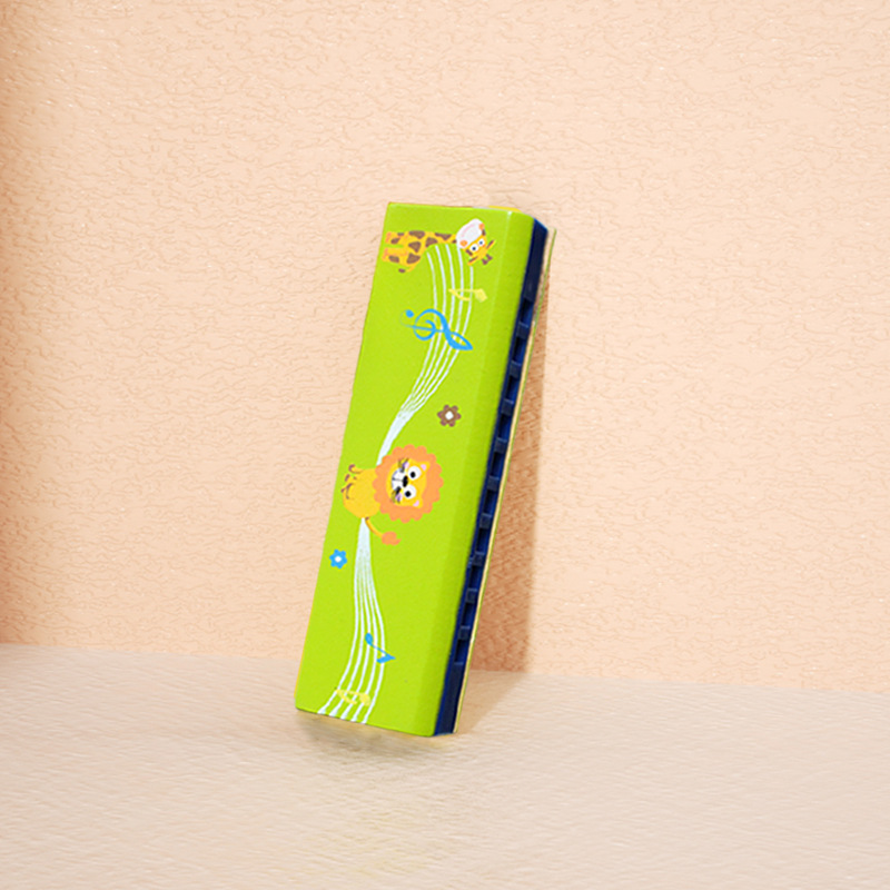 Armonica de madera de 10 hoyos para niños armónica de juego libre bebé educación temprana instrumento musical lindo juguete de madera armónica corta