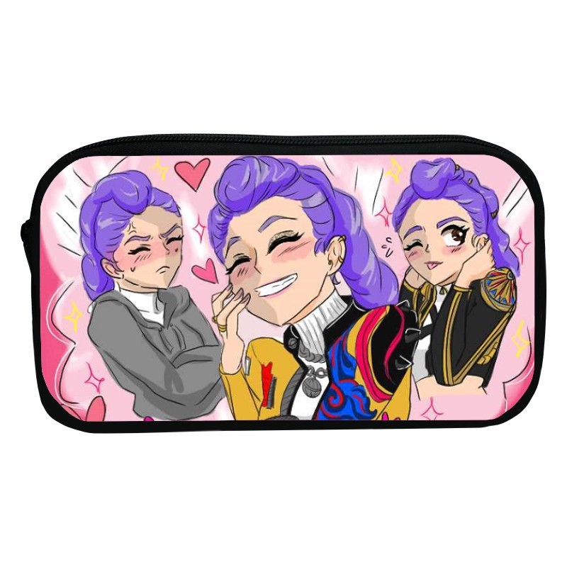 新品印花猎魔女团K-POP笔袋卡通文具袋Huntrix Kpop小学生收纳包|undefined