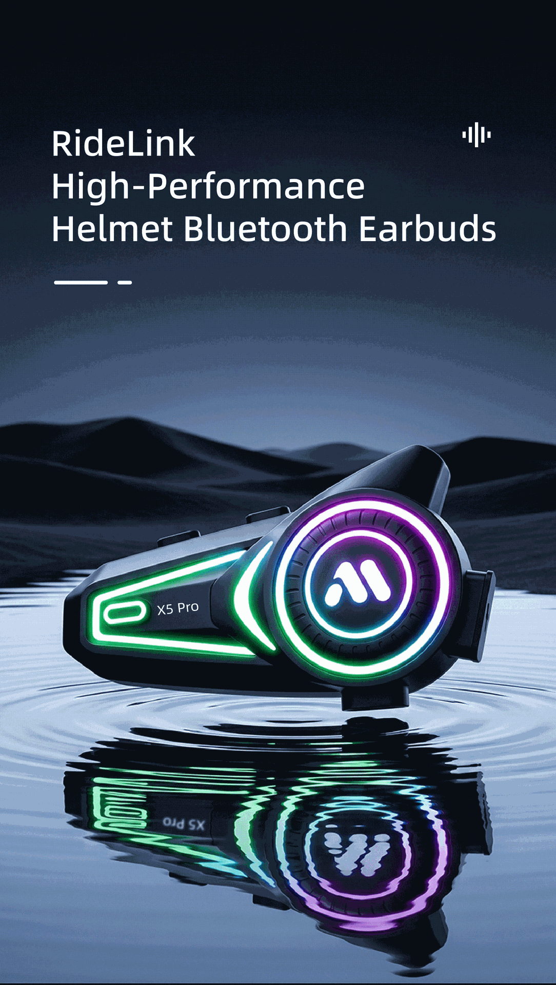 Waterproof motorcycle helmet bluetooth intercom headset
