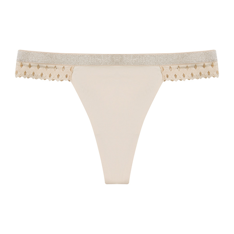 Bragas de cintura baja de seda helada y algodón puro, antibacterianas, encaje jacquard, sin costuras, suministro transfronterizo