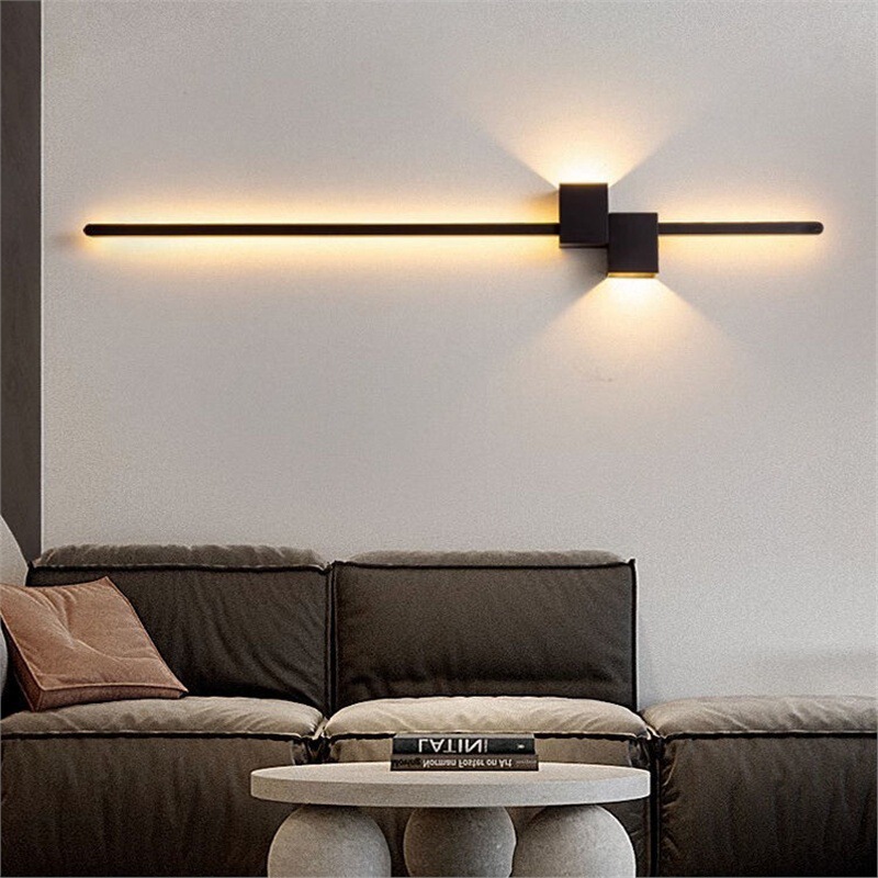 Wall Lamp Strip Living Room Background Wall Grille Modern Simple Minimalist Light Luxury One-Line Bedroom Aisle Bedside Lamp