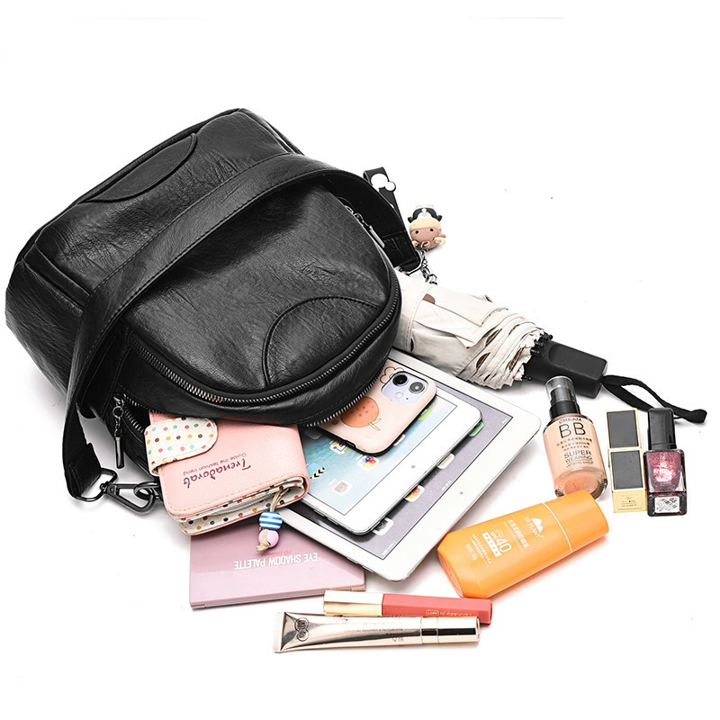 Shoulder bag, polyurethane backpack, school bag, Korean style, simple and elegant design, high-end