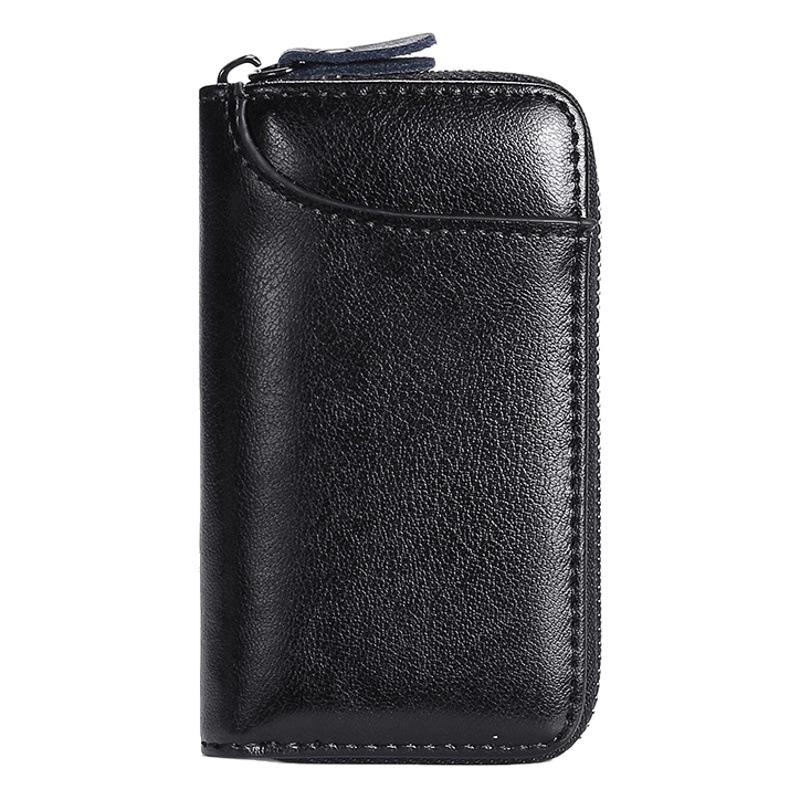 Bolso de llave bolso de la llave de los hombres de gran capacidad de cuero suave negocio hogar simple cremallera cintura colgando coche Multi-Función bolsa de la Tarjeta