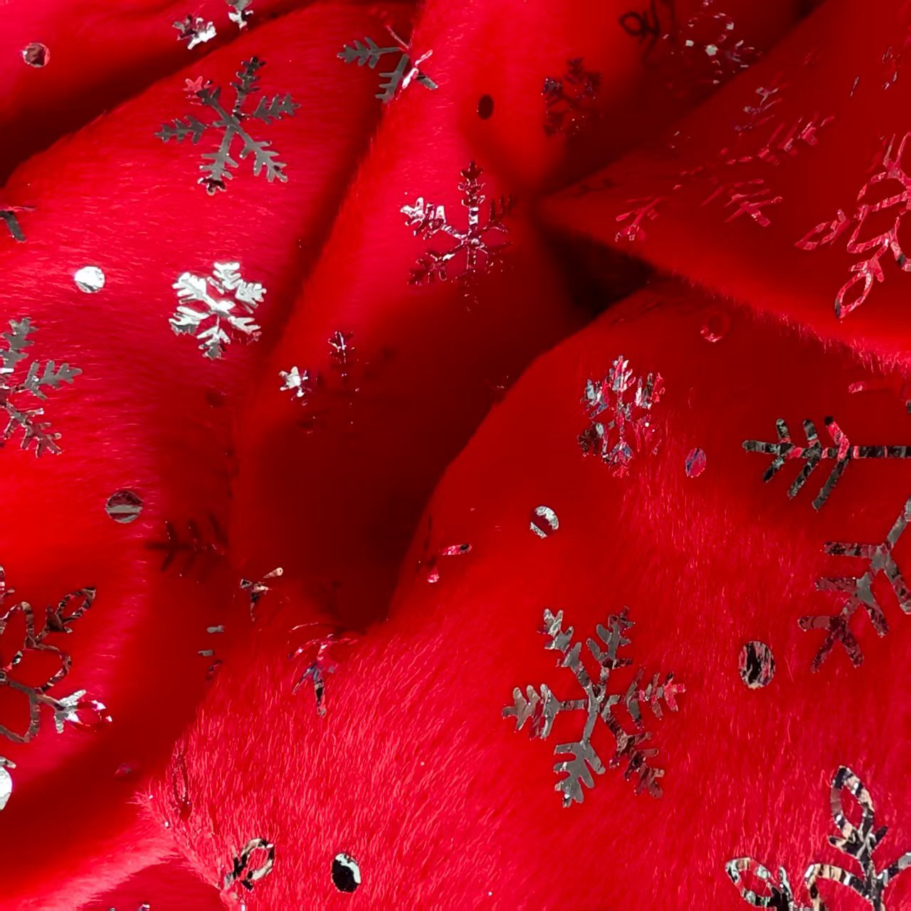 现货圣诞系列烫金雪花布烫银绒布束口袋麋鹿圣诞帽子diy工艺面料