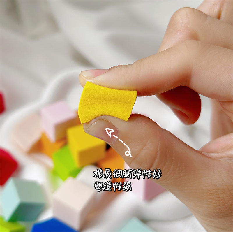 Herramientas de uñas mini tofu bloque Pat pegamento esponja gradiente floración rubor pequeño cuadrado rasguño pluma herramienta traje