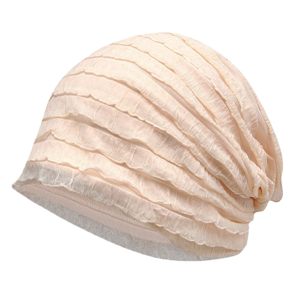 Thin Spring and Autumn Women's Breathable Sunshade Fashion Beanie Hat with Brim for Shopping and Sun Protection