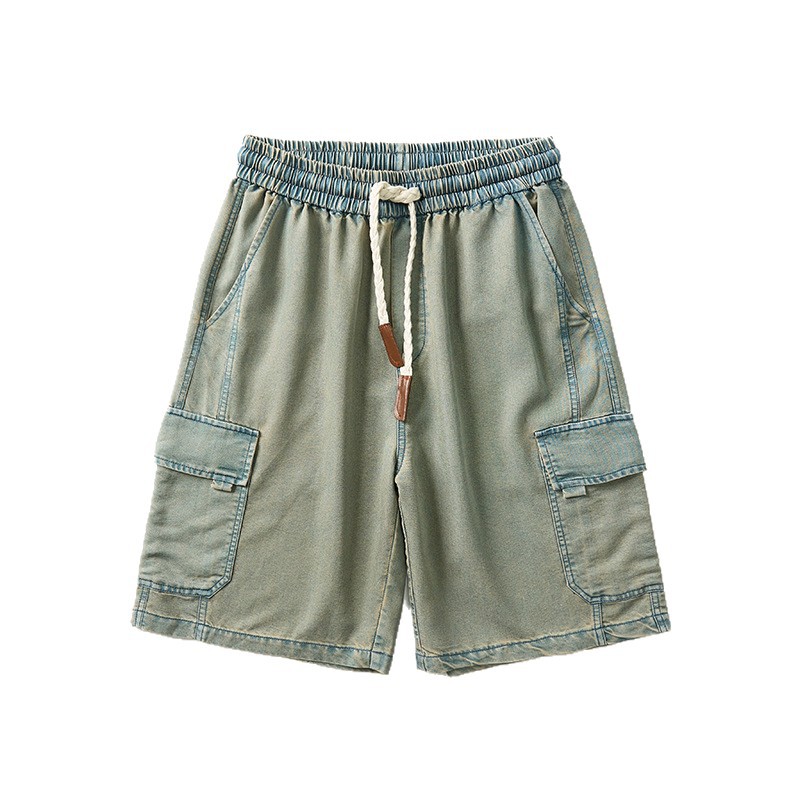 Modische Herren-Jeansshorts, mittelschwer, mit elastischem Bund, ideal für Sommer und Beruf, dünn geschnitten, Oversized-Variante, auch für Dropshipping erhältlich_voghion.com