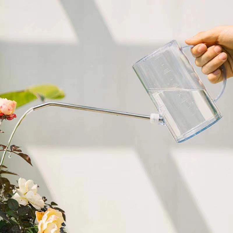 不锈钢长嘴塑料洒水壶家用浇花壶施肥壶淋花盆栽浇水园艺工具|undefined