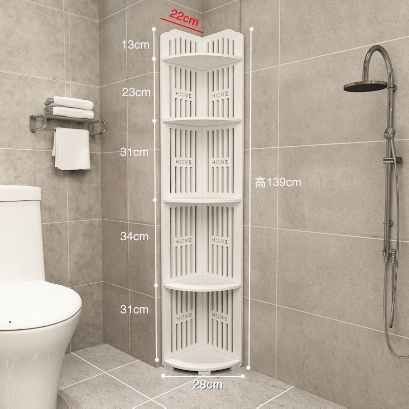 プラスチック浴室床置き収納棚壁の隅のトイレの棚の三角形の棚のトイレのシャンプーの収納|undefined