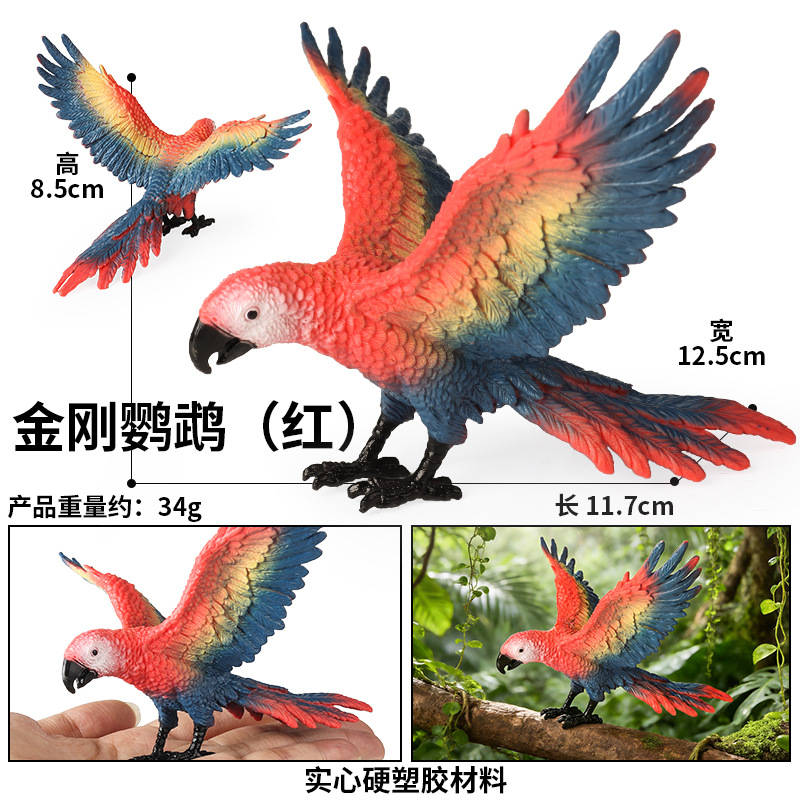 Guacamaya de alas extendidas HFM (roja y azul)