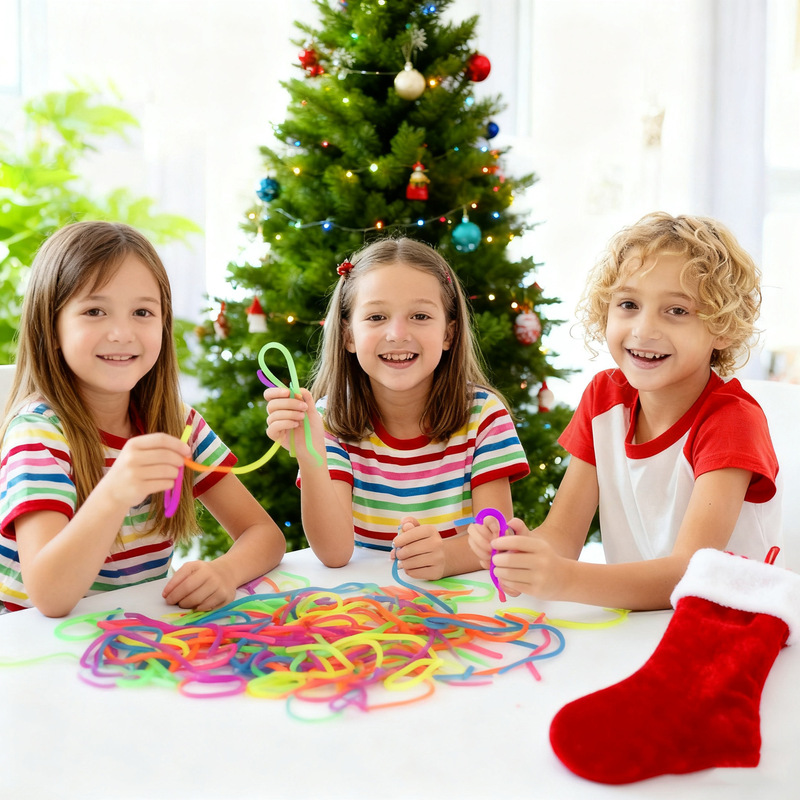 Cross-Border Decompression Noodles Fidgety Elastic Sensory Decompression Toys Elastic Rope Kidsren's DIY Toys Wholesale