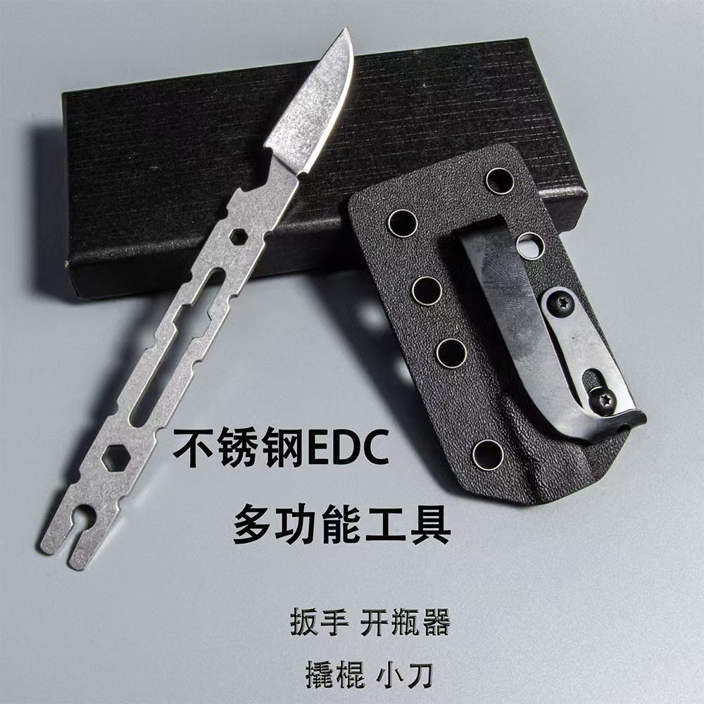 多功能不锈钢户外小工具石洗刀身尼龙刀鞘