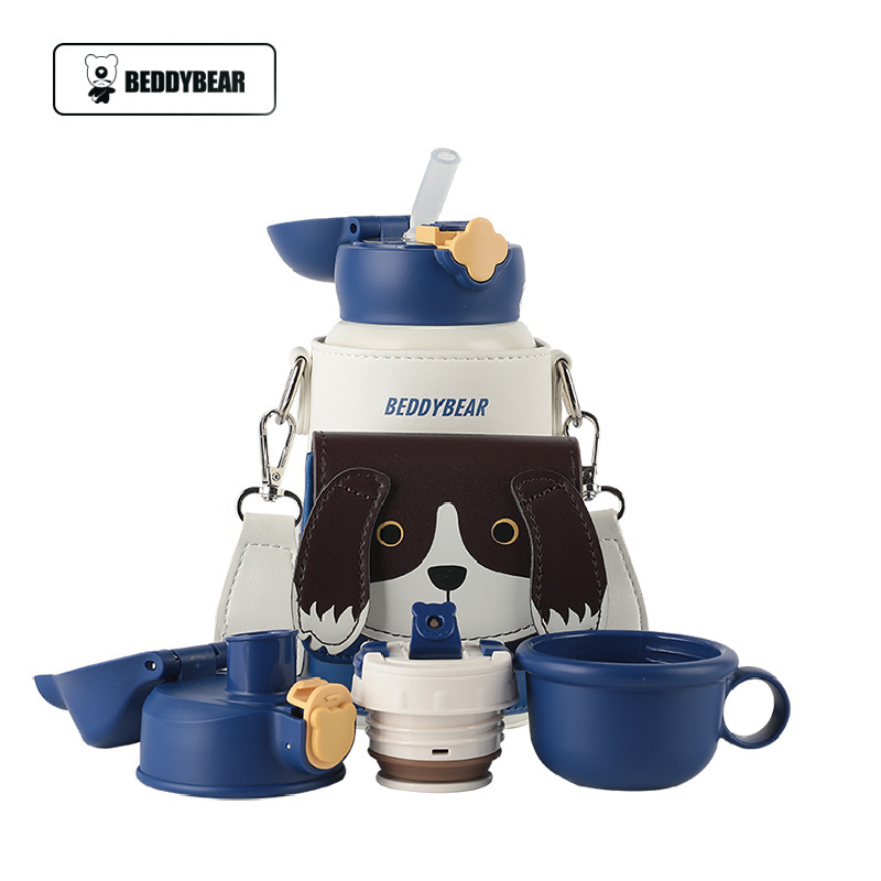 Oso de los niños serie completa taza de vacío bebé taza de agua con paja jardín de infantes al por mayor beber hervidor de agua taza de regalo caja