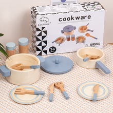 过家家烹饪玩具木制仿真锅具厨具调料瓶煮饭餐具儿童厨房做饭玩具