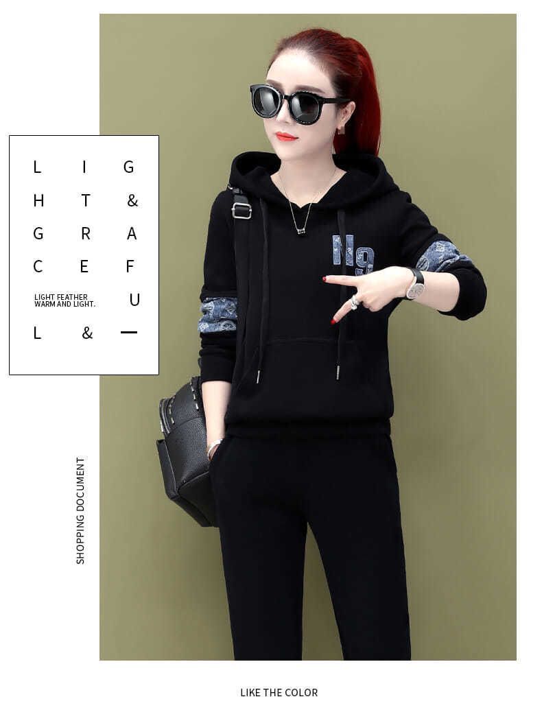 Fleecegefüttertes Hoodie- und Jogger-Set in Übergröße – Übergroßes, lässiges zweiteiliges Outfit für Damen und Herren (Schwarz/Pink/Gelb/Hellgrau, Größen M-3XL)_voghion.com