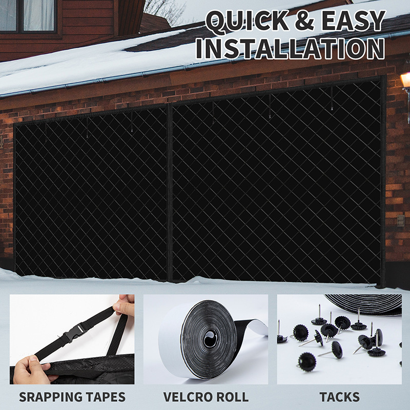 Garage Cotton Door Curtain Customized Amazon Cross-Border Winter Cold Protection and Warmth Magnetic Suction Thickeneded Oxford Cloth Garage Cotton Door Curtain