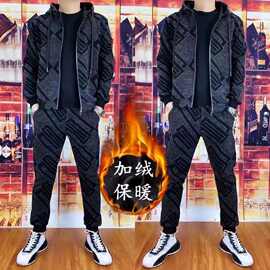 2025秋冬网红新款运动套装时尚帅气休闲运动服长袖潮流时尚两件套