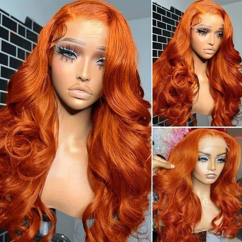 Front Lace Wig Front Lace Wig Women's Orange Big Wavy Long Curly Hair Fluffy Natural Full Headgear Front Lace Wig Front Lace Wig Women's Orange Big Wavy Long Curly Hair Fluffy Natural Full Headgear