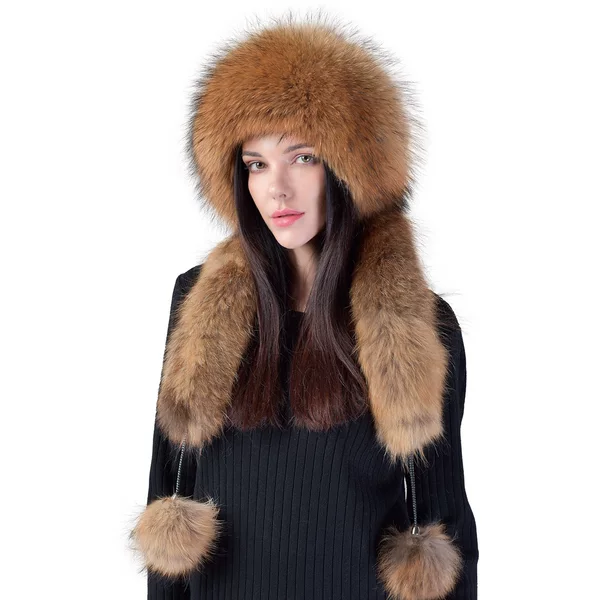 Fox fur hat female winter Rex rabbit fur scarf hat Mongolian hat warm ear protection fur fur hat female winter