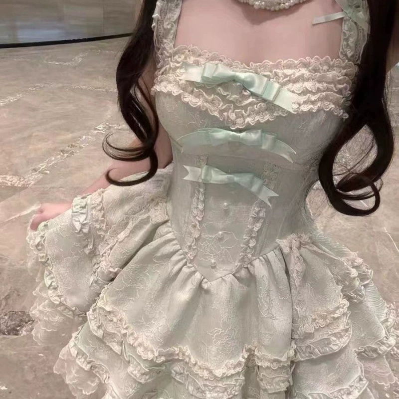 Кружевное платье, мини-юбка, стиль Lolita, Lolita Jsk