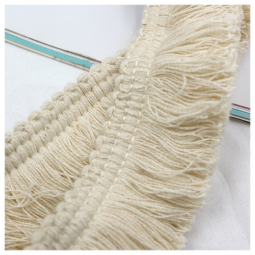 Factory direct supply 3.8cm cotton lace clothing decorative ribbon thickened beige fringed lace accessories