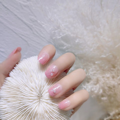 B318清雅春澀短款日常穿戴甲少女清新美甲成品服帖假指甲美甲貼片