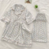 Bubble Cotton Blue Striped Bear