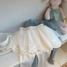 女童裤子春秋款洋气时尚2025新款网纱宝宝裙裤假两件外穿打底裤潮