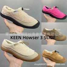 莆田KEEN 科恩Howser 3 Slide秋冬款毛绒女鞋一脚蹬鞋户外登山鞋