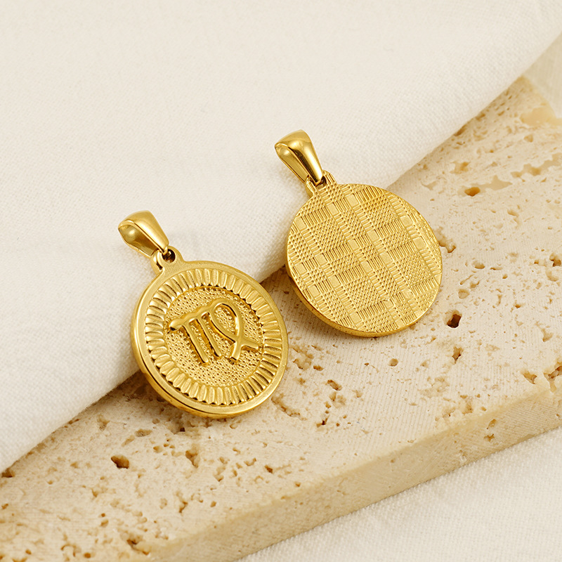 Pendant Jewelry Making Type 20mm 304 Stainless Steel 18K Gold Plated Constellation Pendant
