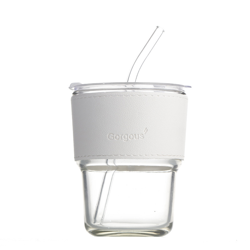 Wholesale Promotional Gifts Double Drinking Cups Glass Cups Water Cups Bamboo Cups with Logo Printing and Lids for Home Use Coffee Cups