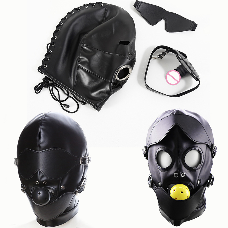 Wholesale Sm Bondage Training Sex Products Pu Full Headgear Female Equipment Game Masks Couple Flirting Props