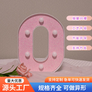Happy Birthday Letter Pink Light Sign Proposal Led Atmosphere Decoration Wedding Layout English Numbers Creative Lighting
