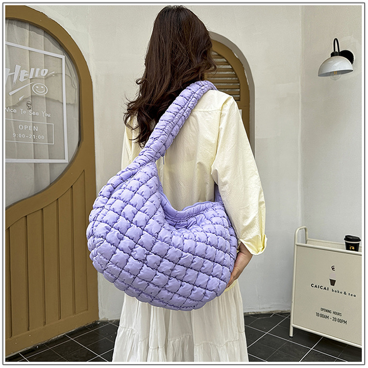 Korean Cloud Bag, Women's Lazy Style Shoulder Bag Pleated Handbag Large Capacity Single Shoulder Casual Bag_voghion.com