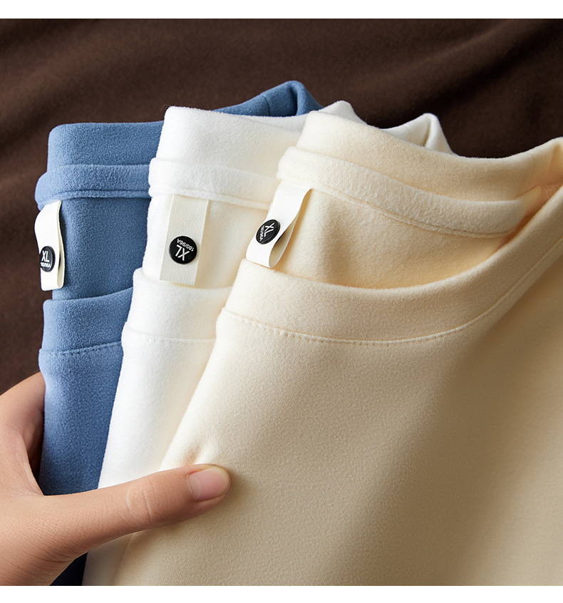 Pure cotton long sleeved t-shirt for men in spring and autumn 2024, skin friendly base T-shirt with solid color loose top underneath_voghion.com