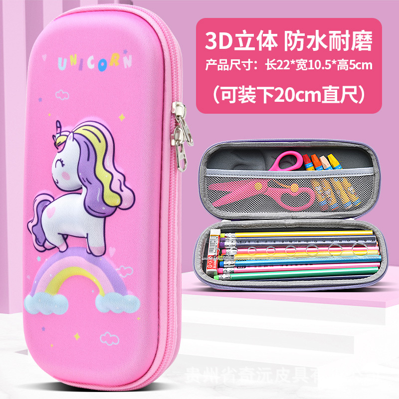 EVA papelería caja de lápices 3D tridimensional de doble capa de gran capacidad de dibujos animados niños estudiante impermeable resistente al desgaste LOGOTIPO conjunto Premio